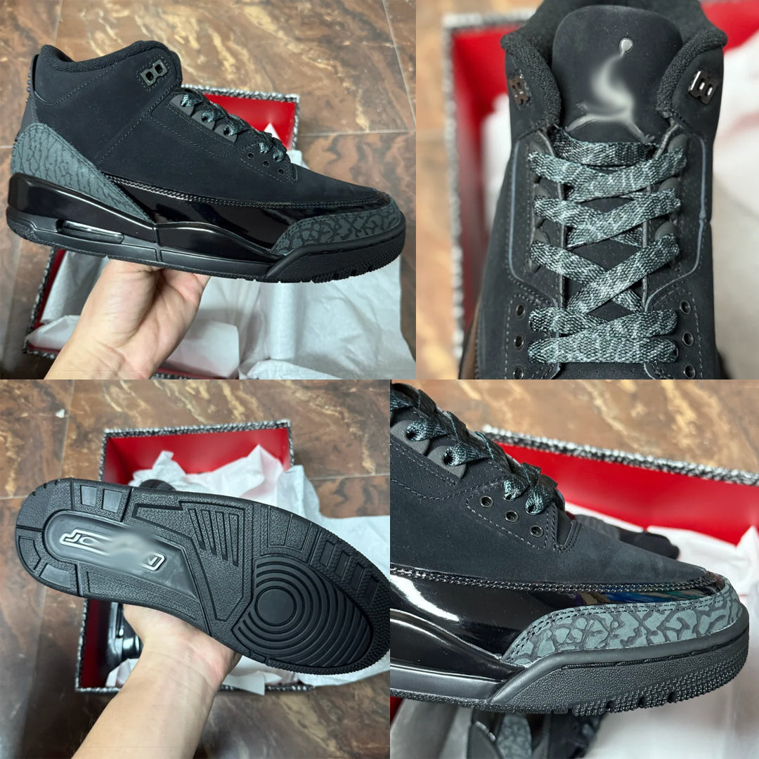 mens j3 shoes “black cat"