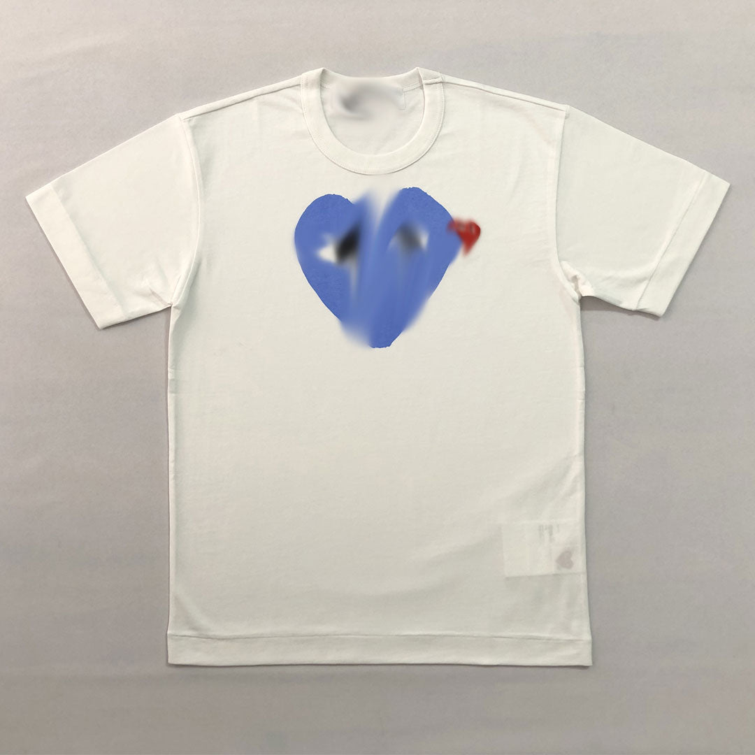 womens white/light blue t-shirt “cdg”