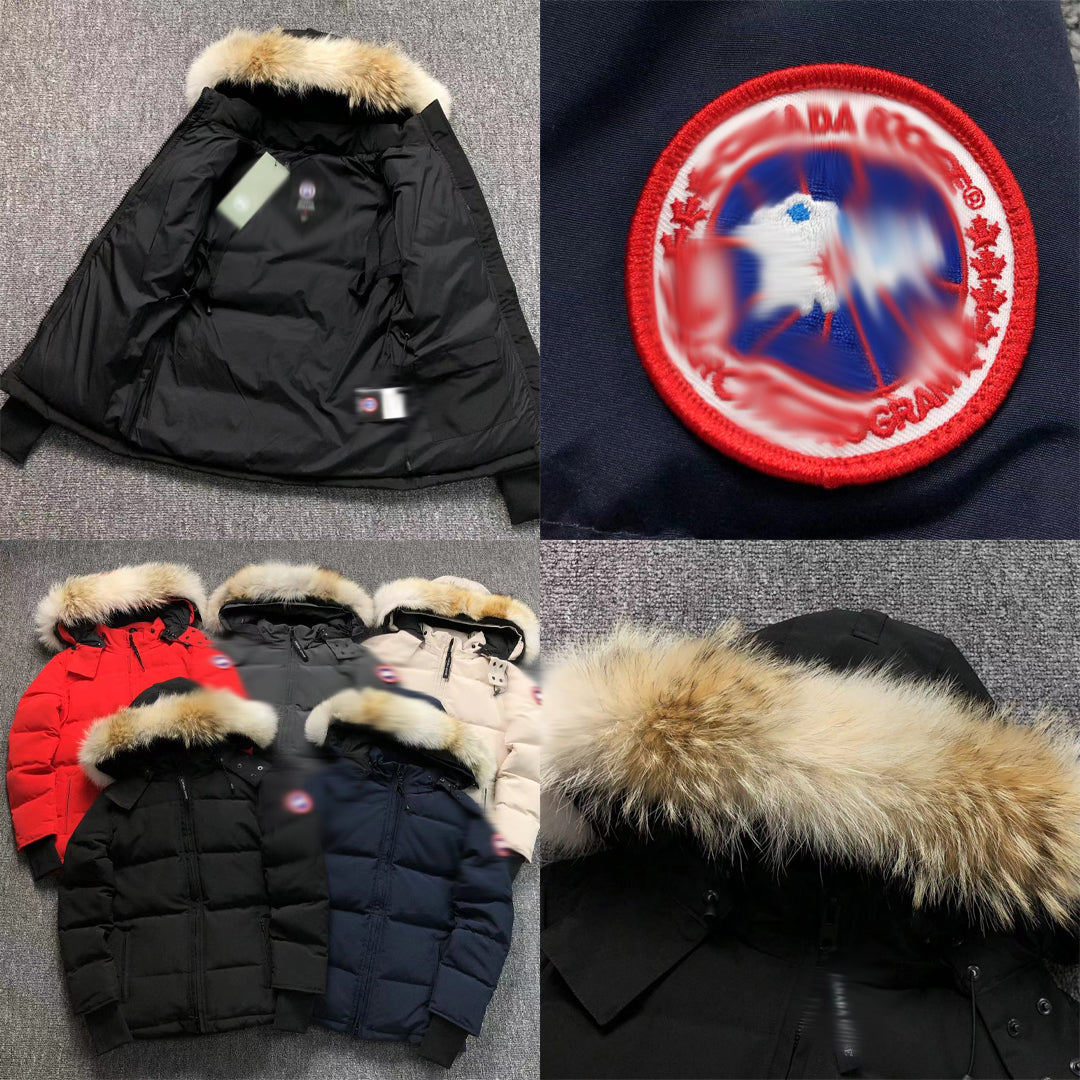 womens grey jacket "goose chlsea black badge"