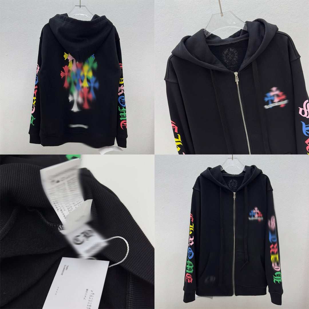 mens black chrome hoodie