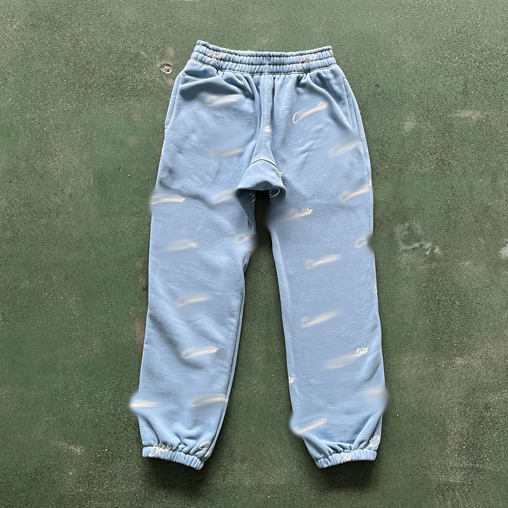 mens baby blue logo joggers "crt*z"