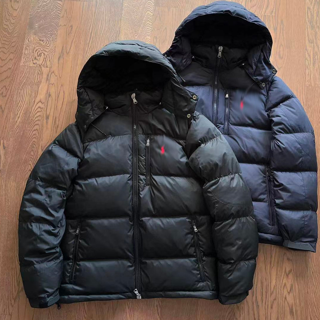 mens black puffer jacket "polo"