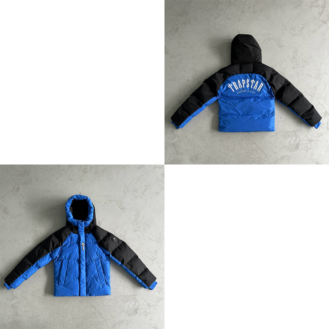 mens hooded blue puffer jacket "tstar arch"