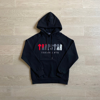 Mens Black/Red Chenille Decoded Hooded Tracksuit "TStar"