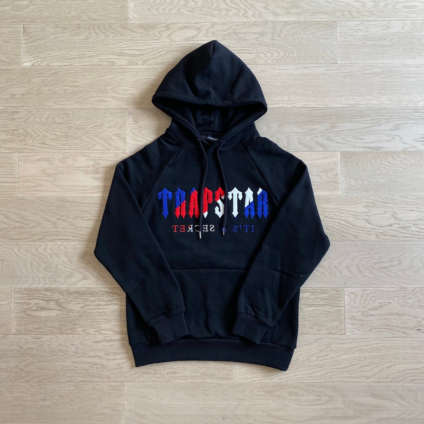 mens black/white/blue/red chenille decoded hooded tracksuit "tstar"