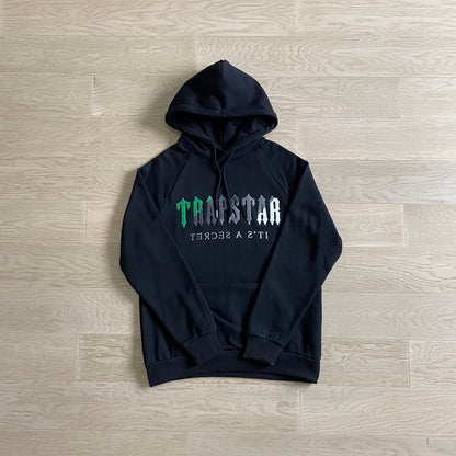 Mens Black/Green Chenille Decoded Hooded Tracksuit "TStar"