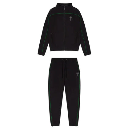Mens Black/Green Arch Panel Shellsuit "TStar"