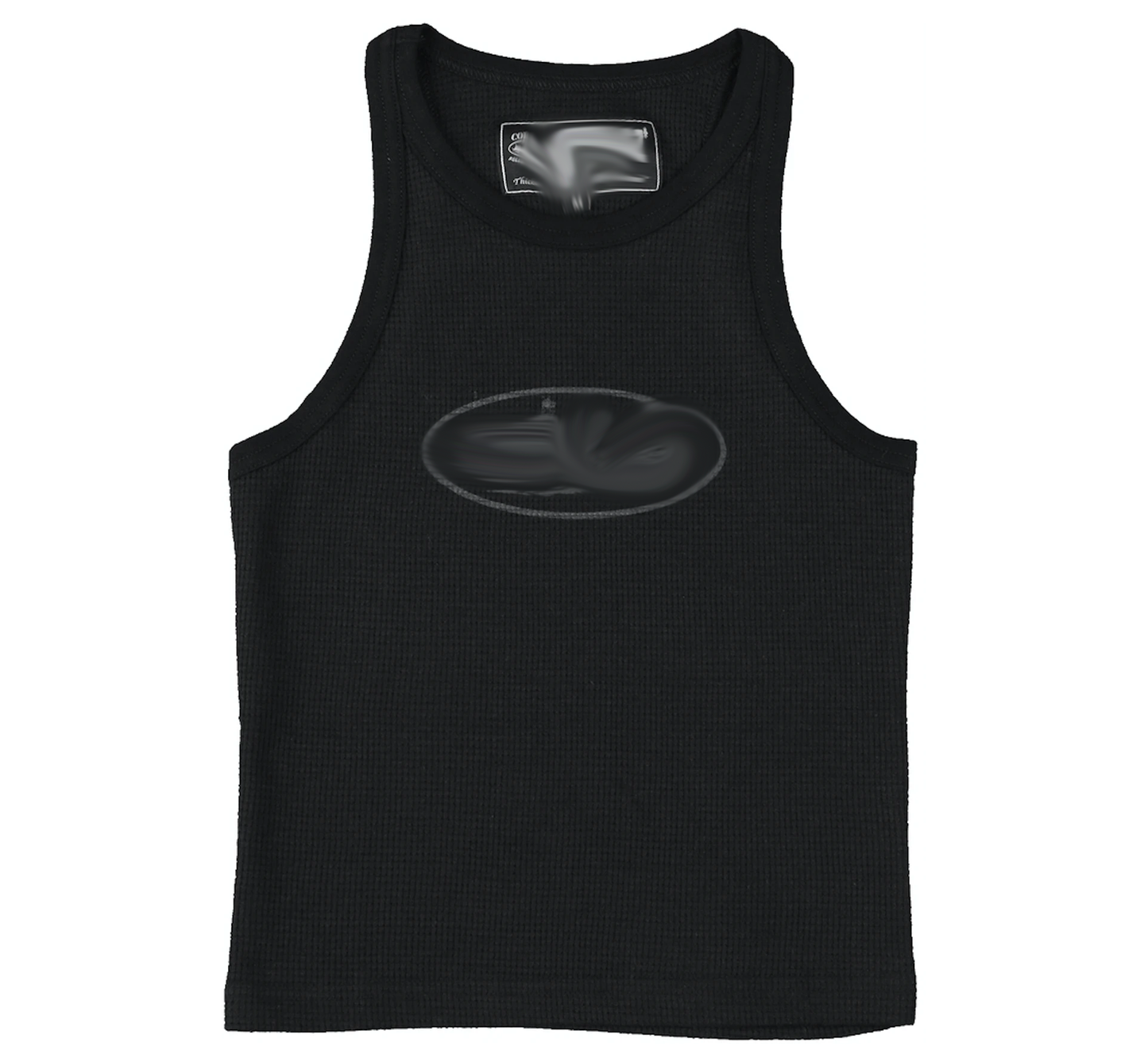 womens black on black vest "crt*z"