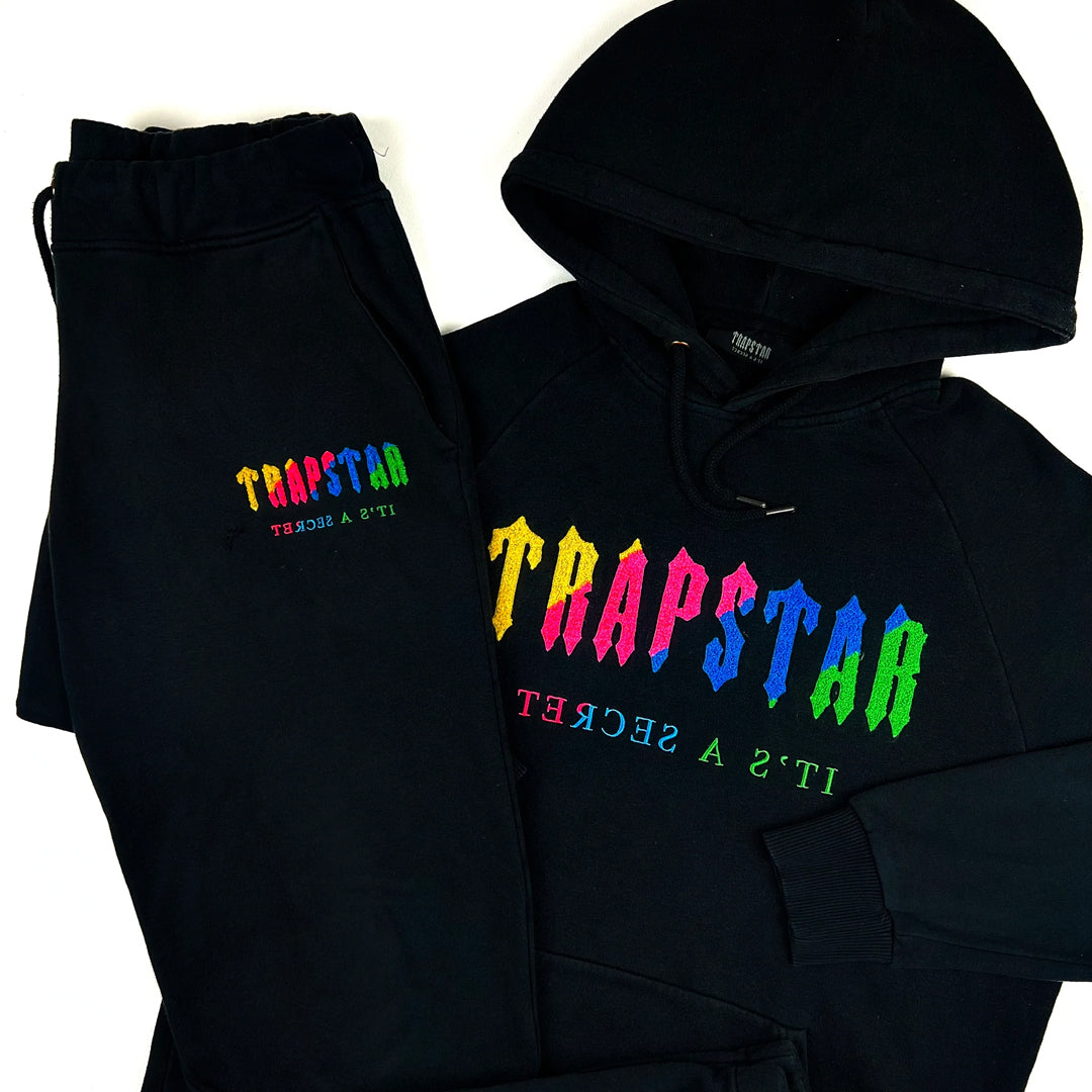 mens candy black chenille decoded hooded tracksuit "tstar"