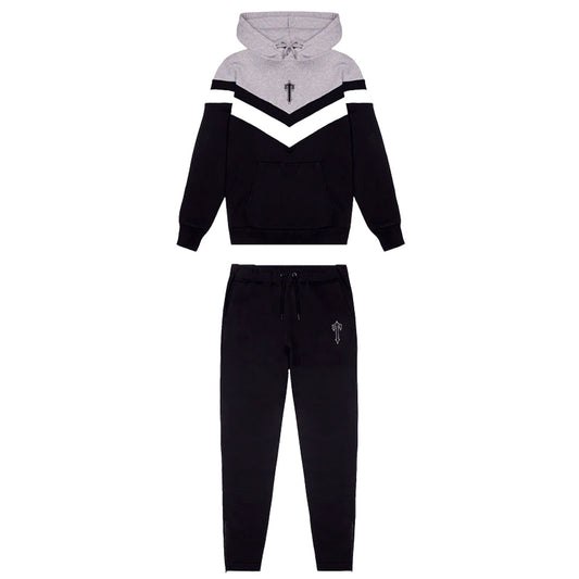 Mens Black/Grey V-stripe tracksuit "TStar"