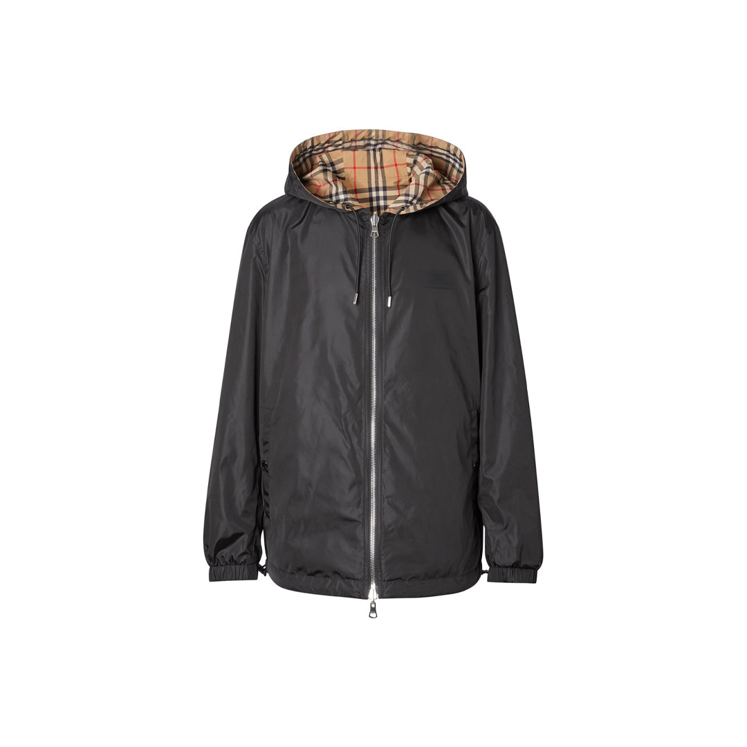 mens black reversible windbreaker jacket "burb"