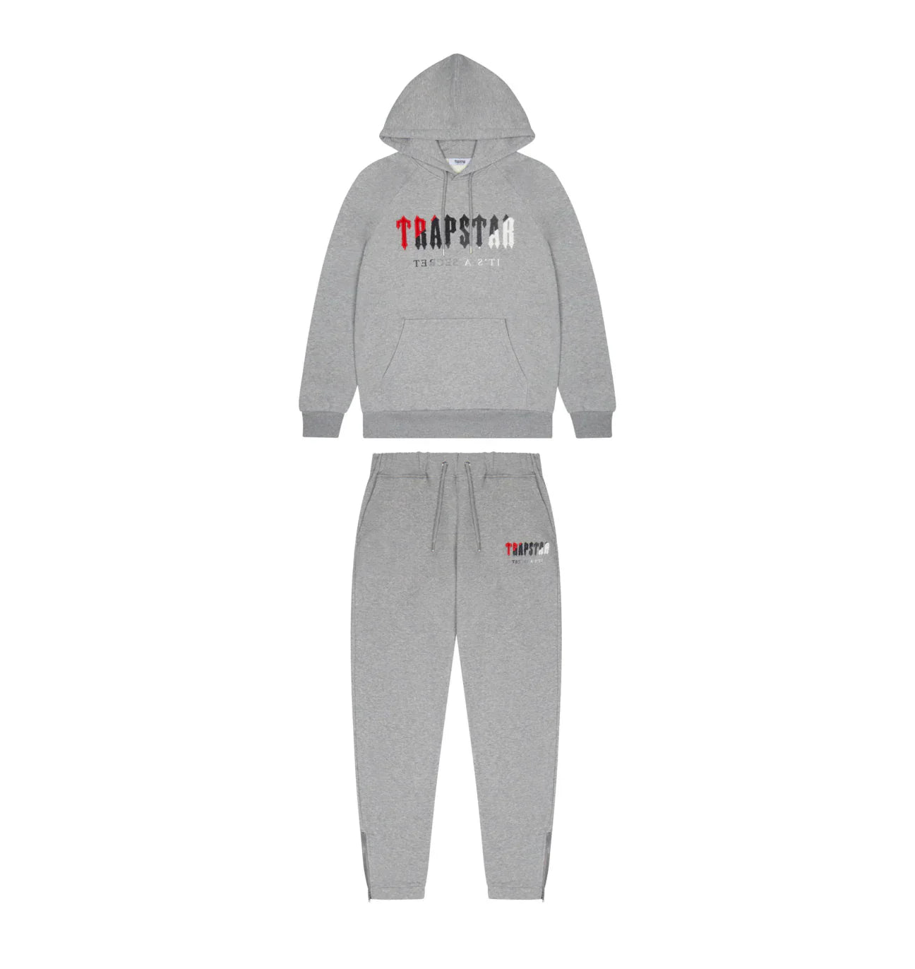 mens grey/red chenille decoded hooded tracksuit "tstar"