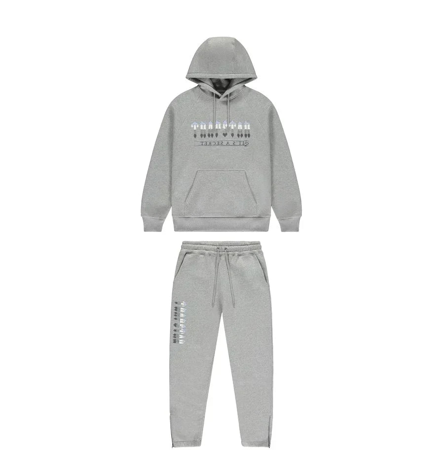 mens 2.0 grey/lightblue chenille decoded hooded tracksuit "tstar"