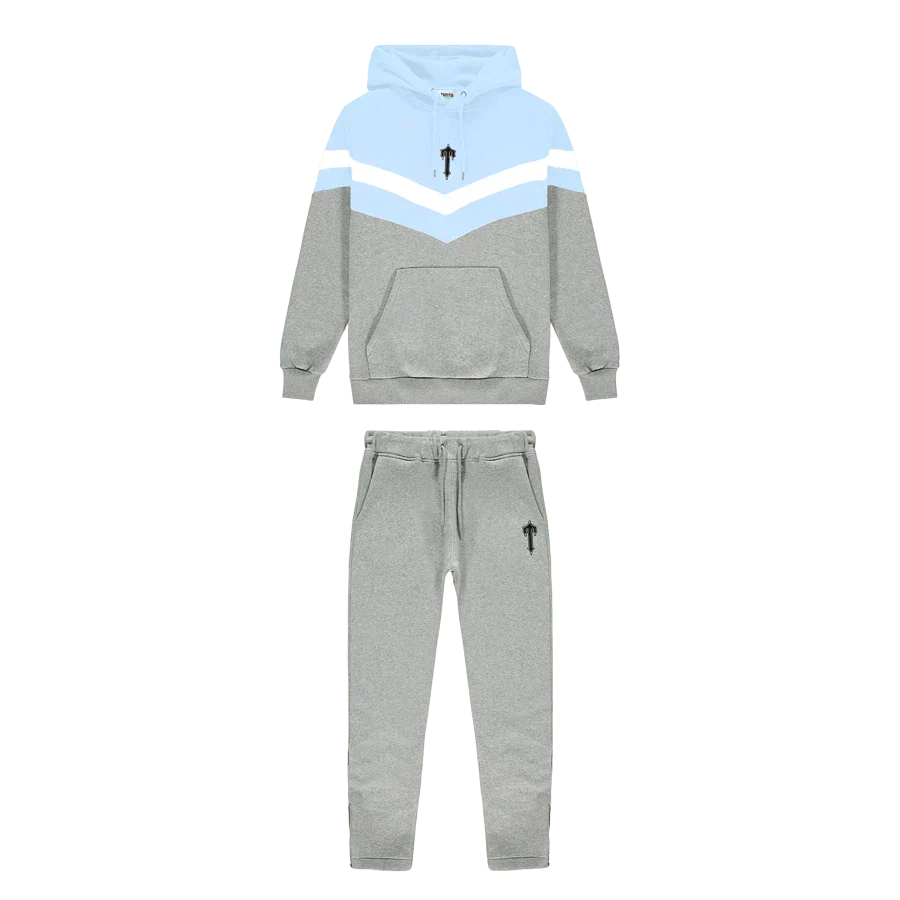 mens light blue/grey v-stripe tracksuit "tstar"