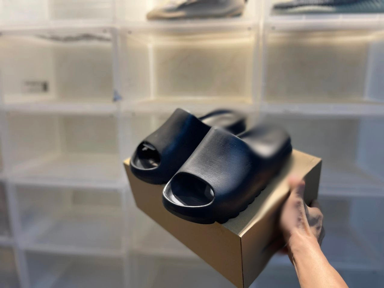 mens onyx slides “yzy”